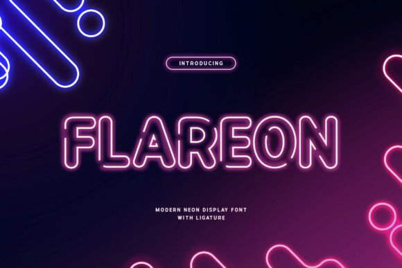 Flareon: The Bold Neon Display Font Illuminating Modern Design