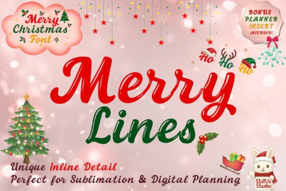 Merry Lines: A Vintage Script Font for Festive Design